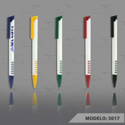 Caneta Esferográfica Plástico cores diversas Exclusiva Personalizada Modelo 3017