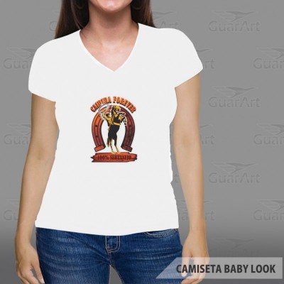 Camiseta Baby Look 100% Poliester Gola V Exclusiva Personalizada