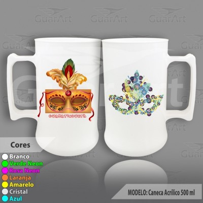 Caneca Acrilico Diversas Cores 500ml Personalizada Exclusiva