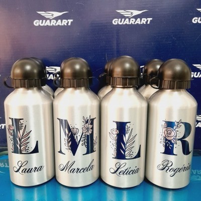 SQUEEZE Alumínio Branco | Prata Exclusivo Personalizado 600ml