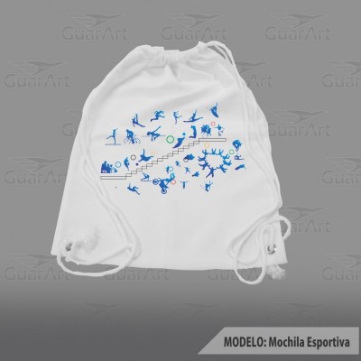 Mochila esportiva Branca Exclusiva Padronizada