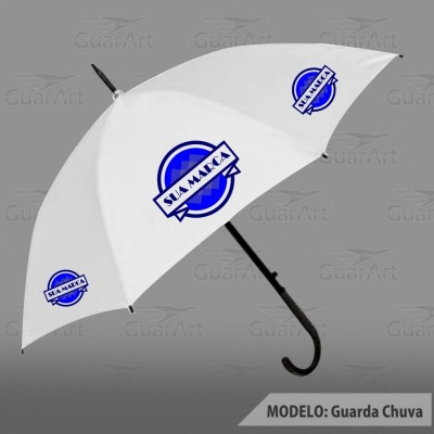 Guarda-Chuva Branco Cabo plástico Exclusivo Personalizado