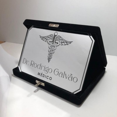 Placa de Homenagem - Com Estojo - Exclusivo Personalizado
