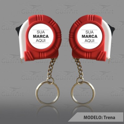 Chaveiro 2 faces Exclusivo Personalizado modelo Trena